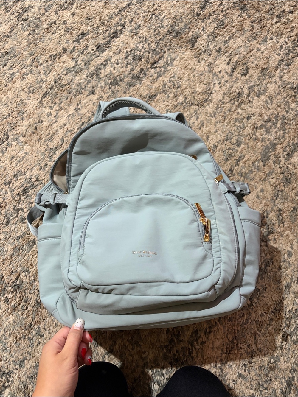 Isaac Mizrahi Light Blue Nylon Backpack